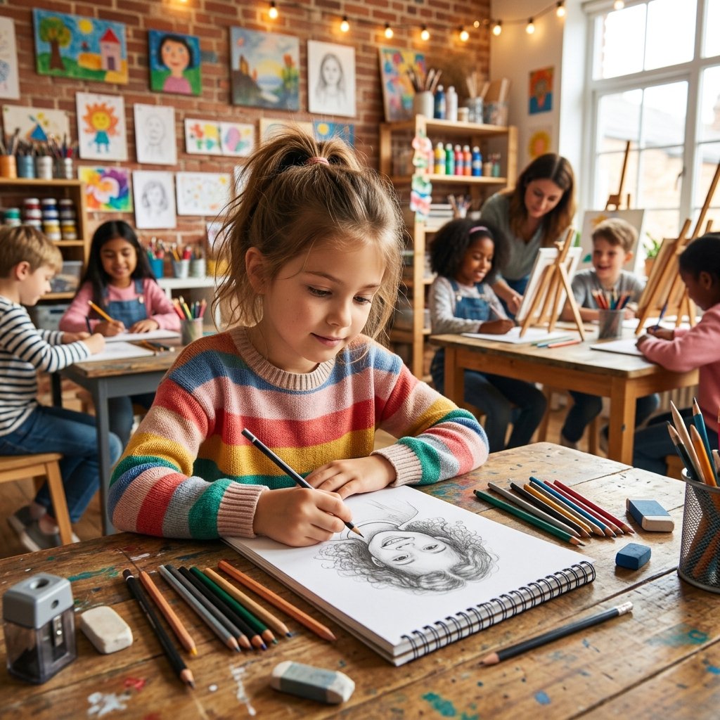 Student learning art