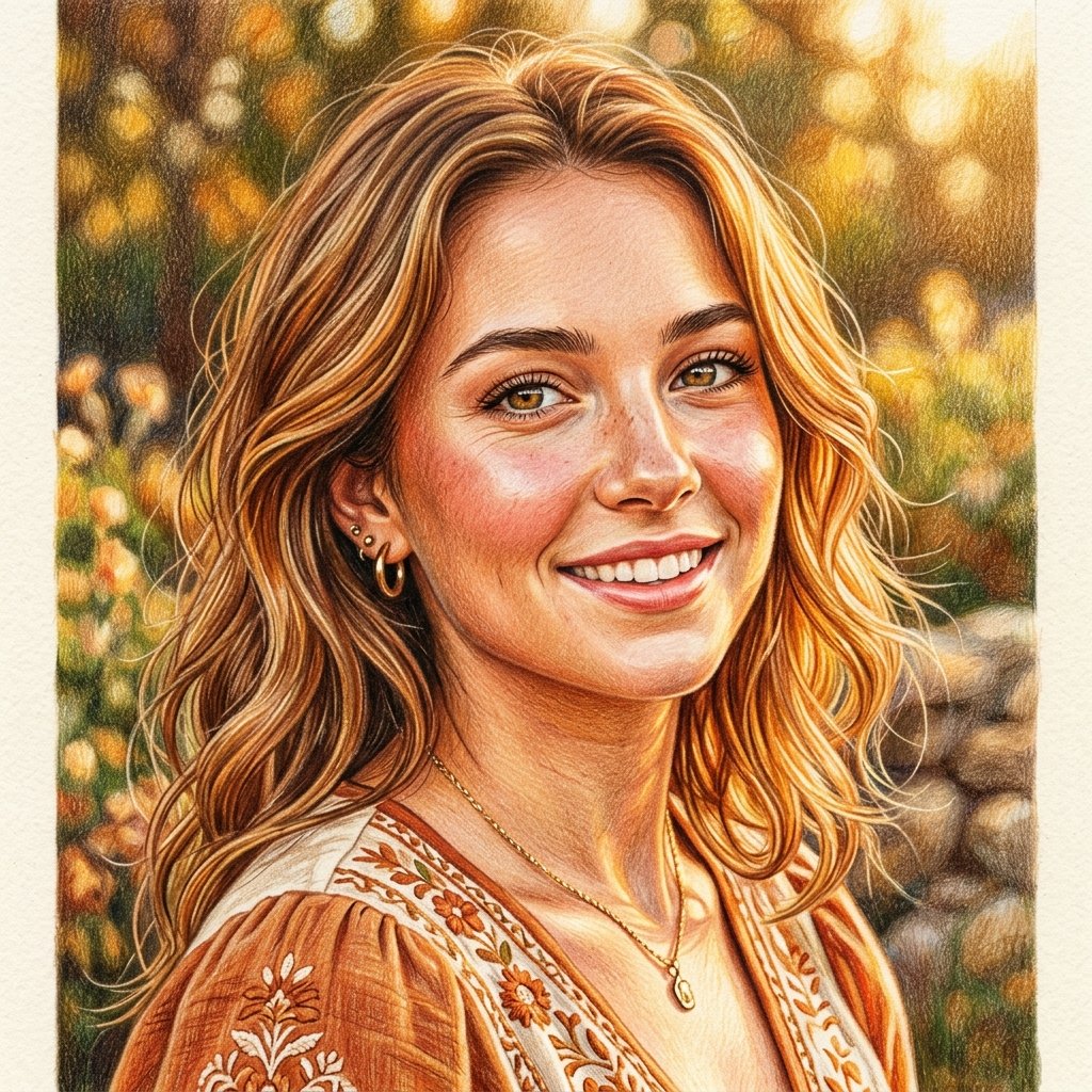 Color pencil portrait artwork
